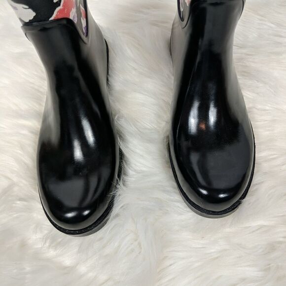 COACH Q8010 TRISHA II Black and Floral Canvas Rubb - Picture 6 of 8